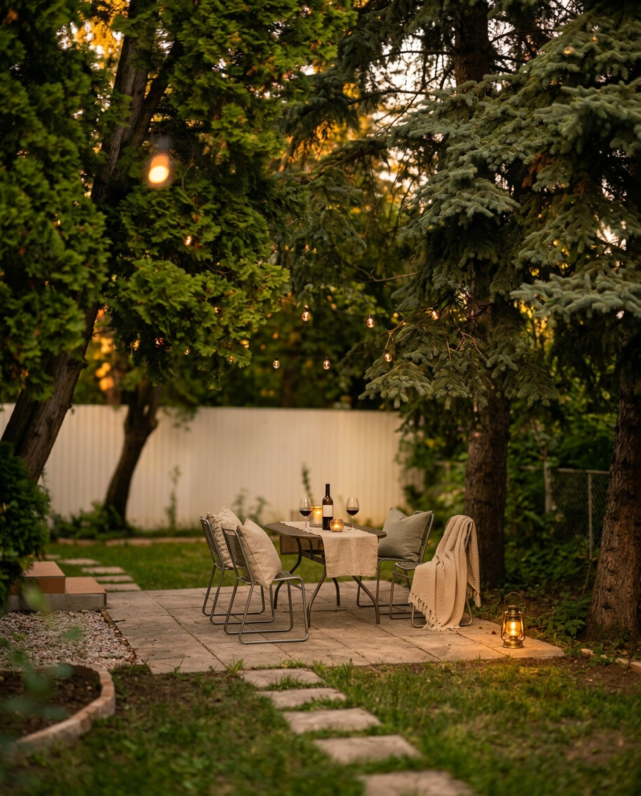 M4 Beach House terrace in the evening